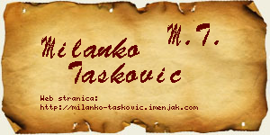Milanko Tasković vizit kartica